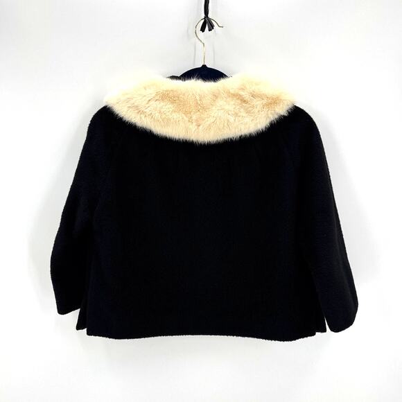 Vintage I. Imagnin & Co swing coat size XS wool mink 3 quart sleeves opera coat - Picture 2 of 9